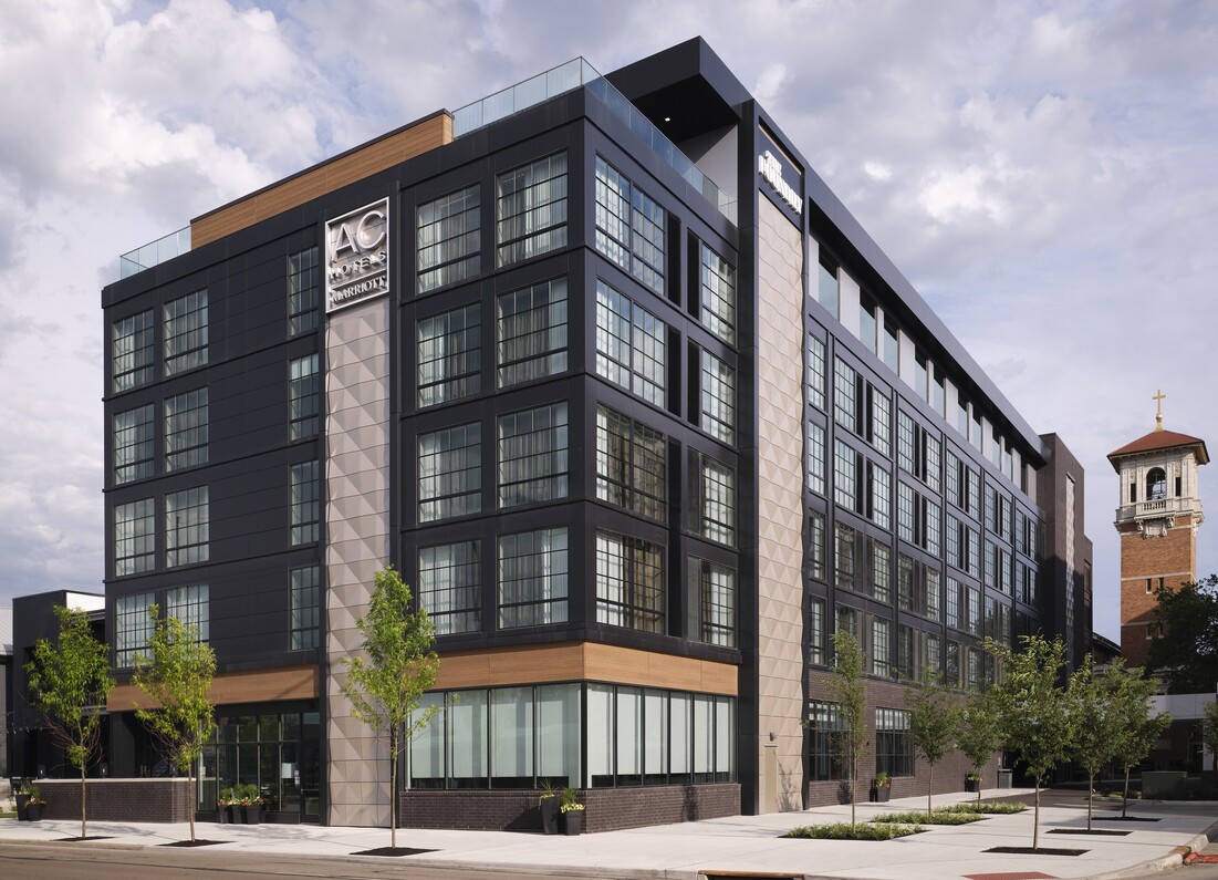 exterior view of the AC hotel Dayton Ohio