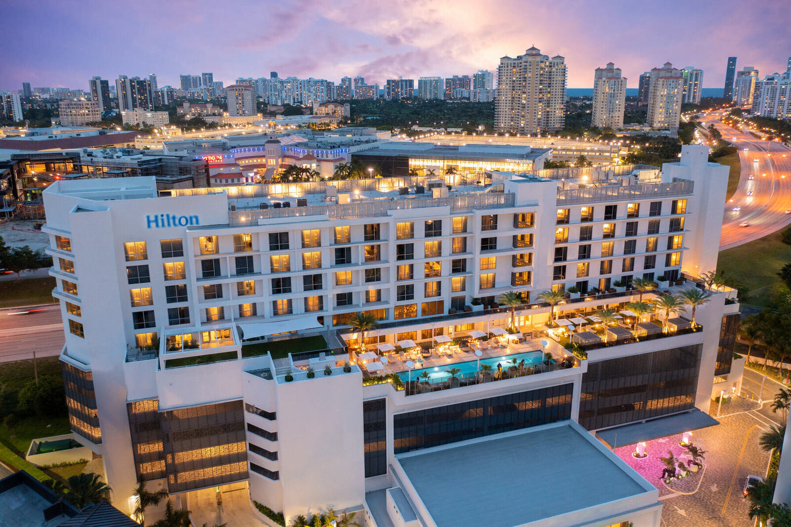 hilton aventura aerial view