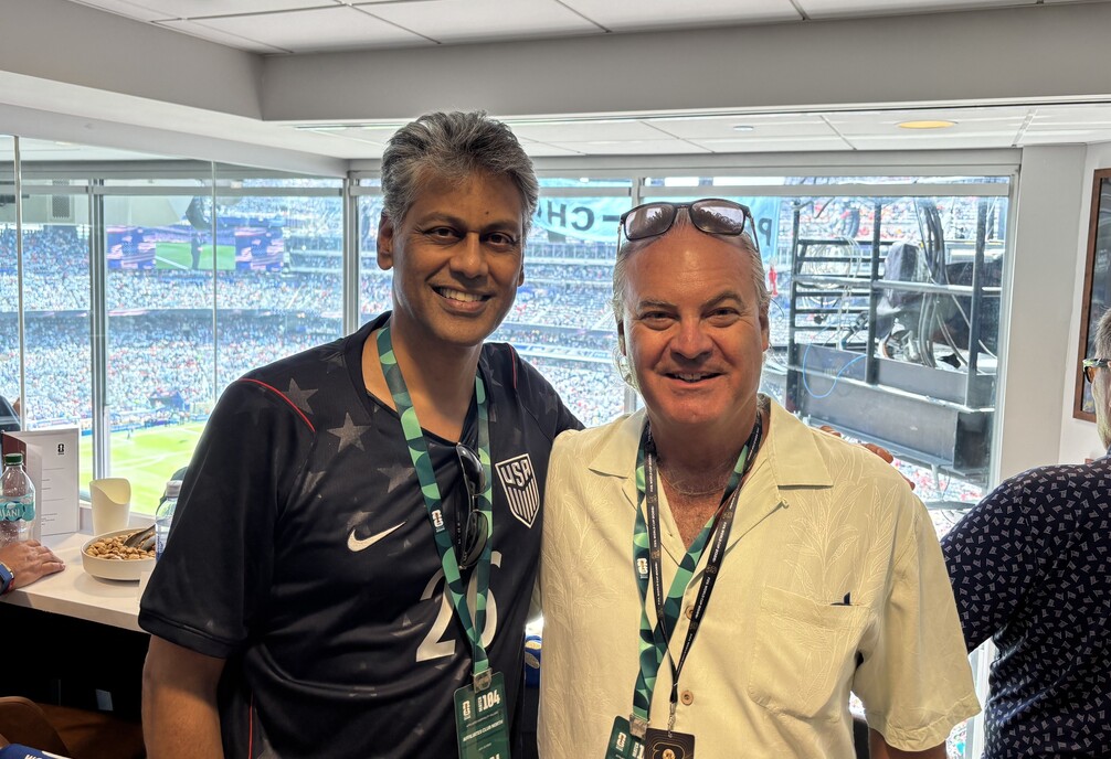 Plato Ghinos and Satya Anand at 2026 FIFA Final Game