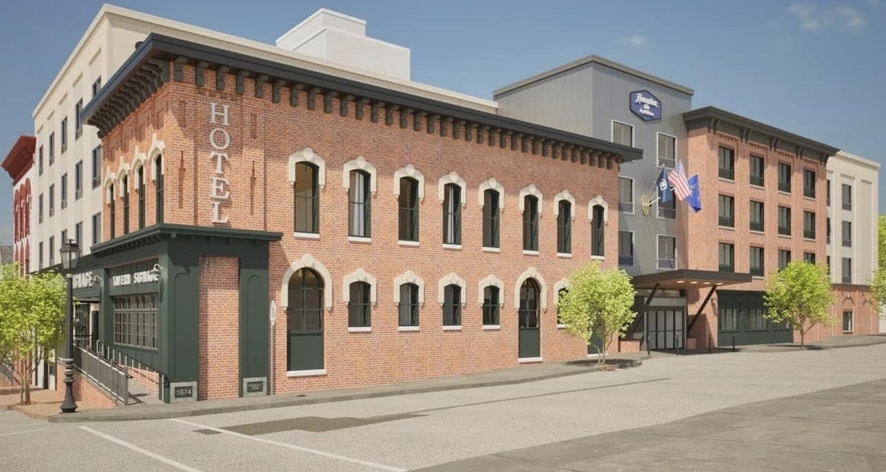 rendering of hotel exterior