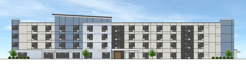 a building with many windows